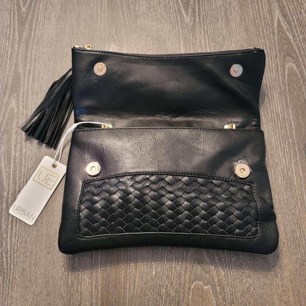 NWT Urban Expressions Black clutch purse with gold hardware - Picture 3 of 7